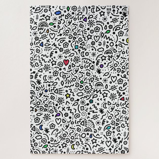 Doodles! Pops of Color! Challenging Puzzle (Vertical)