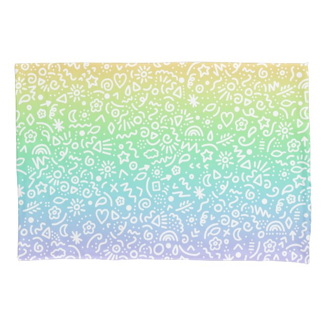 Doodles! Rainbow Pillowcase (Front)