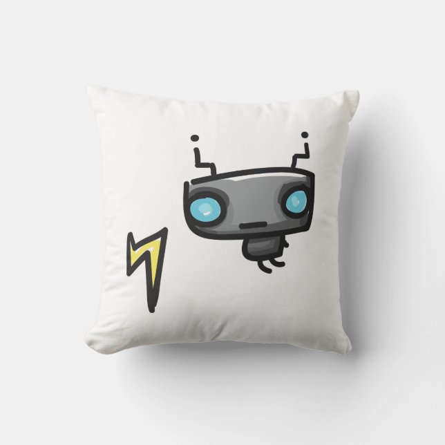 Doodles Robot Square Pillow (Front)