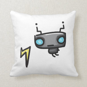 Doodles Robot Square Pillow