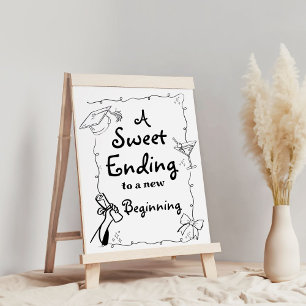 Doodles style Hand Drawn Graduation favors sign