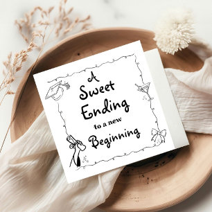 Doodles style Hand Drawn Graduation favours sign Napkin