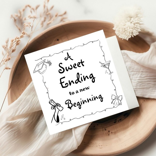 Doodles style Hand Drawn Graduation favours sign Napkin (Creator Uploaded)