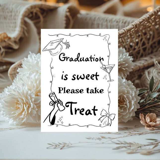 Doodles style Hand Drawn Graduation Gifts and card Pedestal Sign (Creator Uploaded)