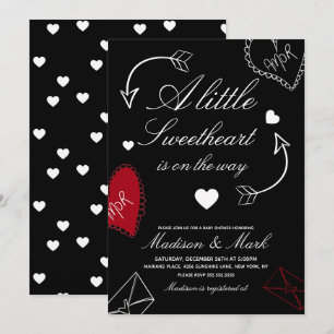 Doodles Sweetheart On the way  Baby Shower  Invitation