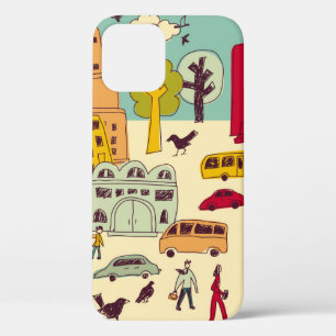 Doodles urban park landscape walking colour city l iPhone 12 case
