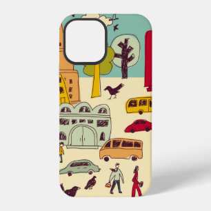 Doodles urban park landscape walking colour city l iPhone 12 case