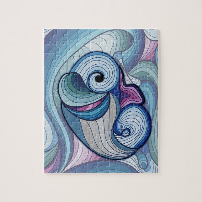 Doodling Dolphin Drawing Jigsaw Puzzle (Vertical)