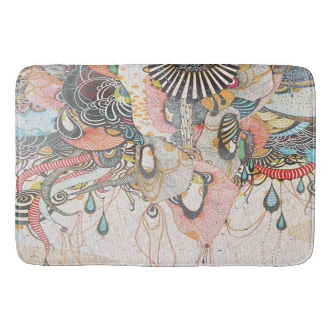 Doodling on the Language of Light Bath Mat (Front)