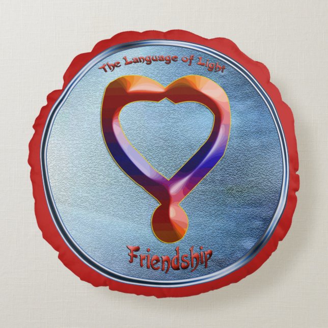 Doodling on the symbol of Friendship Round Cushion (Front)