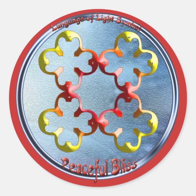 Doodling on the symbol of Peaceful Bliss Classic Round Sticker (Front)