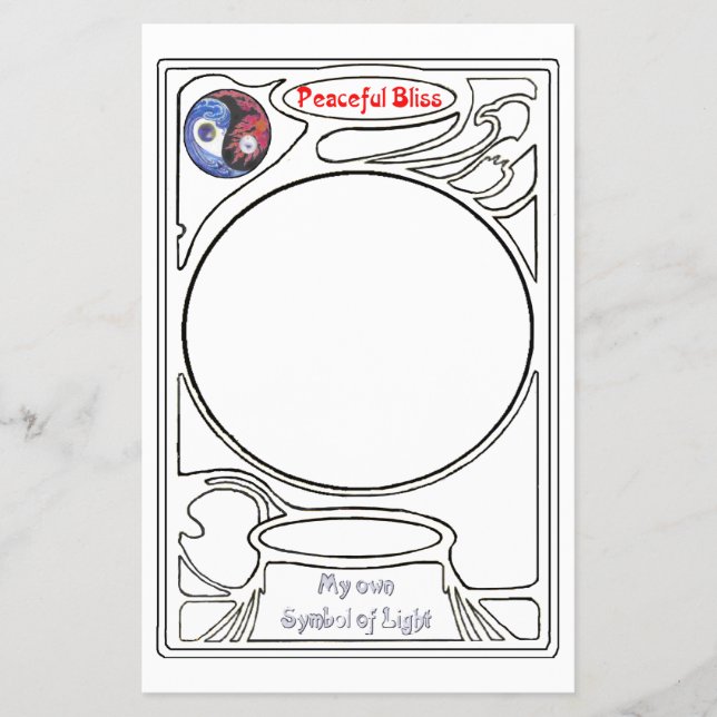 Doodling on the symbol of Peaceful Bliss Flyer (Front)