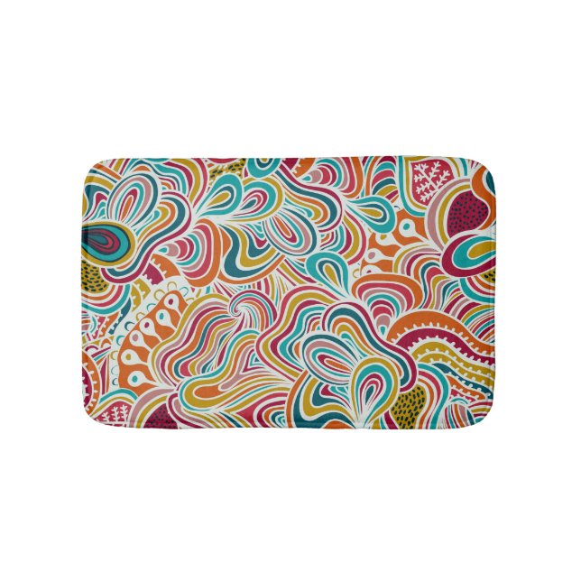 Doodling pattern bath mat (Front)