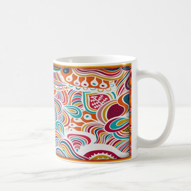 Doodling pattern coffee mug (Right)