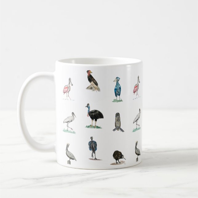 Doofy Birds Pattern Coffee Mug (Left)