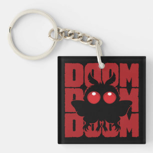 DOOM DOOM DOOM Kawaii Mothman Cryptid Key Ring