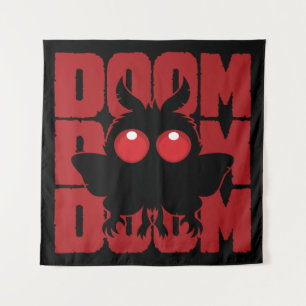 DOOM DOOM DOOM Kawaii Mothman Cryptid Tapestry
