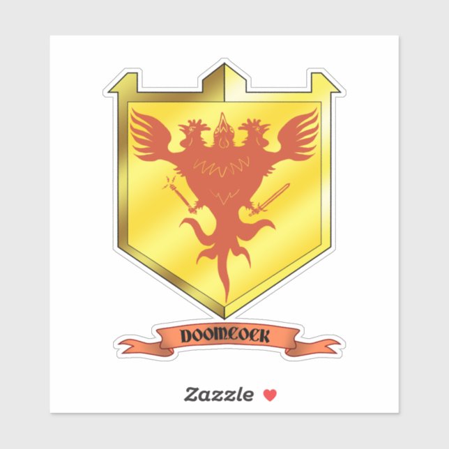 Doomcock Coat of Arms Vinyl Sticker (Sheet)