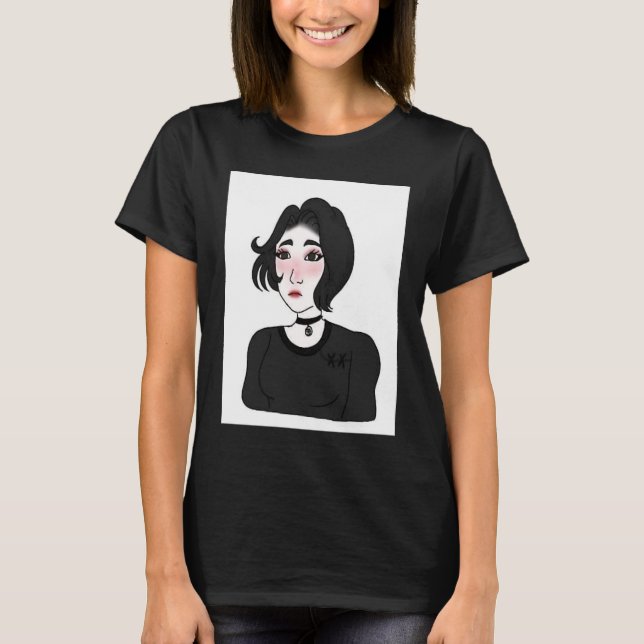 Doomer girl E girl Feels Wojak Meme T-Shirt (Front)
