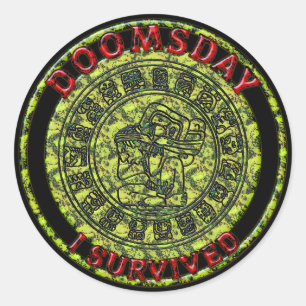 Doomsday - I survived Maya Prophecy Classic Round Sticker
