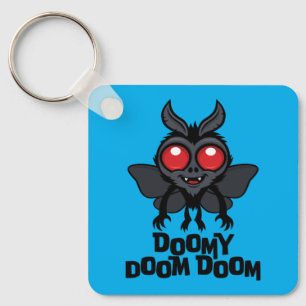 Doomy Doom Doom Cute Mothman Cryptid Key Ring