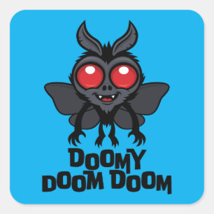 Doomy Doom Doom Cute Mothman Cryptid Square Sticker