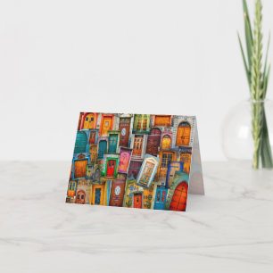 Door Art Blank All Occasion Travel Colorful Holiday Card