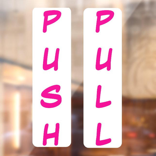 Door Cling Decal - PUSH / PULL White Background (Sheet 2)