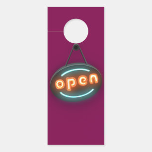 Door Collator Open Word Neon Style Hanger