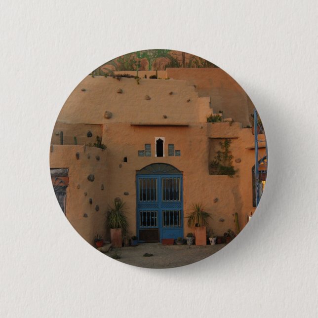 Door Cool Clay House Photo Round Badge (Front)