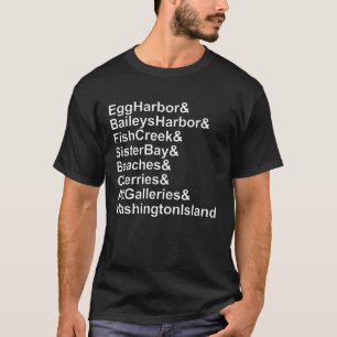 Door County Wisconsin Ampersand List T-Shirt