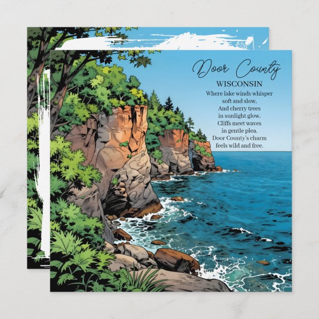 Door County, Wisconsin Illustration and Poem (Front/Back)