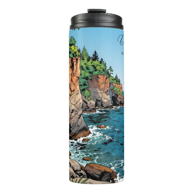 Door County, Wisconsin Illustration and Poem Thermal Tumbler (Front)