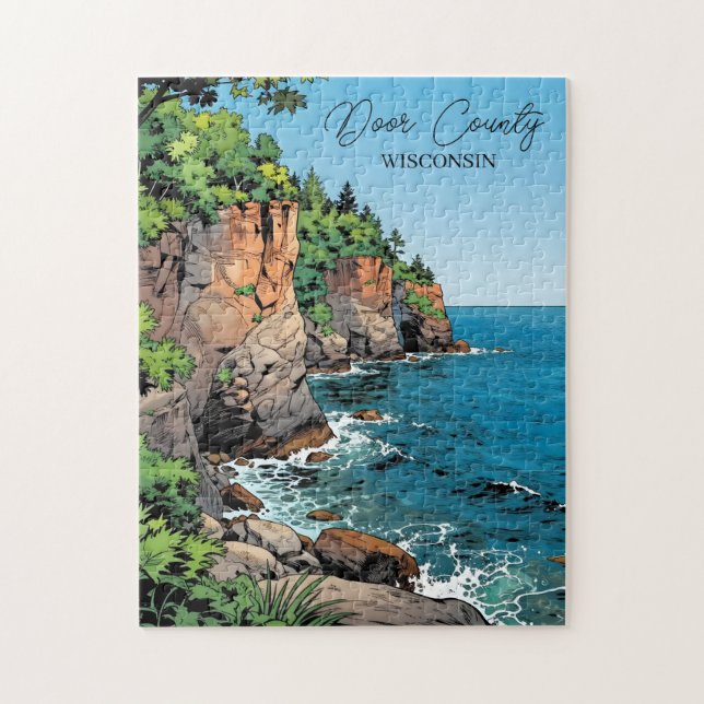 Door County, Wisconsin Illustration  Jigsaw Puzzle (Vertical)