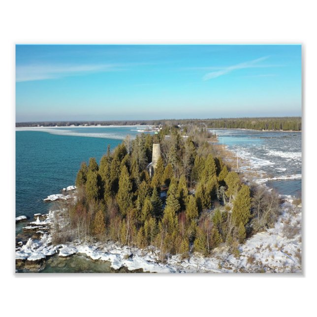 Door County Wisconsin Lighthouse Baileys Harbour Photo Print (Front)