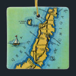 Door County Wisconsin Map Ceramic Ornament<br><div class="desc">Wonderful vintage Door County, Wisconsin map repurposed!o</div>