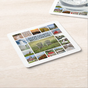 Door County Wisconsin Square Paper Coaster