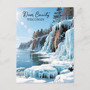 Door County  Wisconsin Winter Poem   Postcard