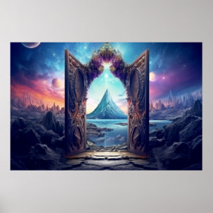Door Gate Otherworldly Dimension Fantastic Art Poster