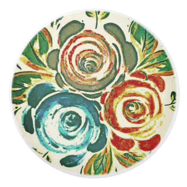 DOOR HANDLE  CERAMIC PULL ART DESIGN  STYLE  (Front)