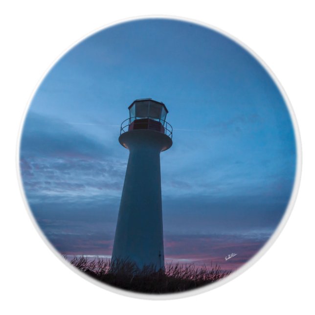Door handle, lighthouse photo ceramic knob (Front)