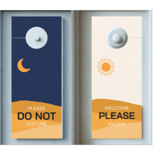 Door Hanger Modern Custom Day Night Not Disturb