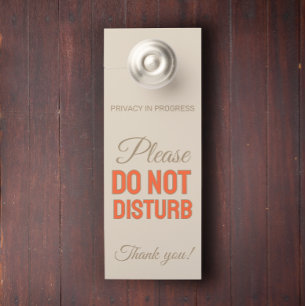Door Hanger Modern Privacy In Progress Custom Text