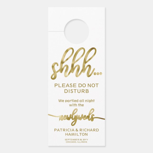 Door Hanger Wedding Do Not Disturb Sign (Front)