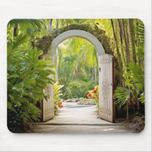 Door In Tranquil Garden Relax Inspire Mouse Pad
