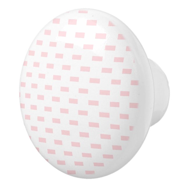 Door Knob Pink & White Stripe Square (Right)