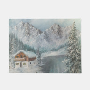 Door Mat Ann Hayes Painting Bavarian Snow Dream