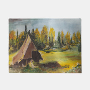 Door Mat Ann Hayes Painting Chalet On The Lake