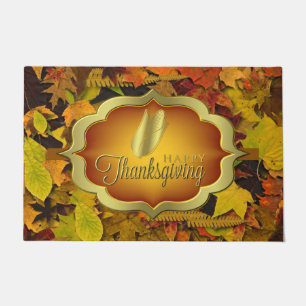Door Mat - Autumnal Happy Thanksgiving