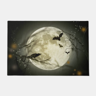 door mat Halloween moon bat autumn stars